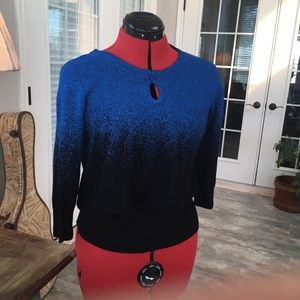 Blue Ombré Glitter Sweater